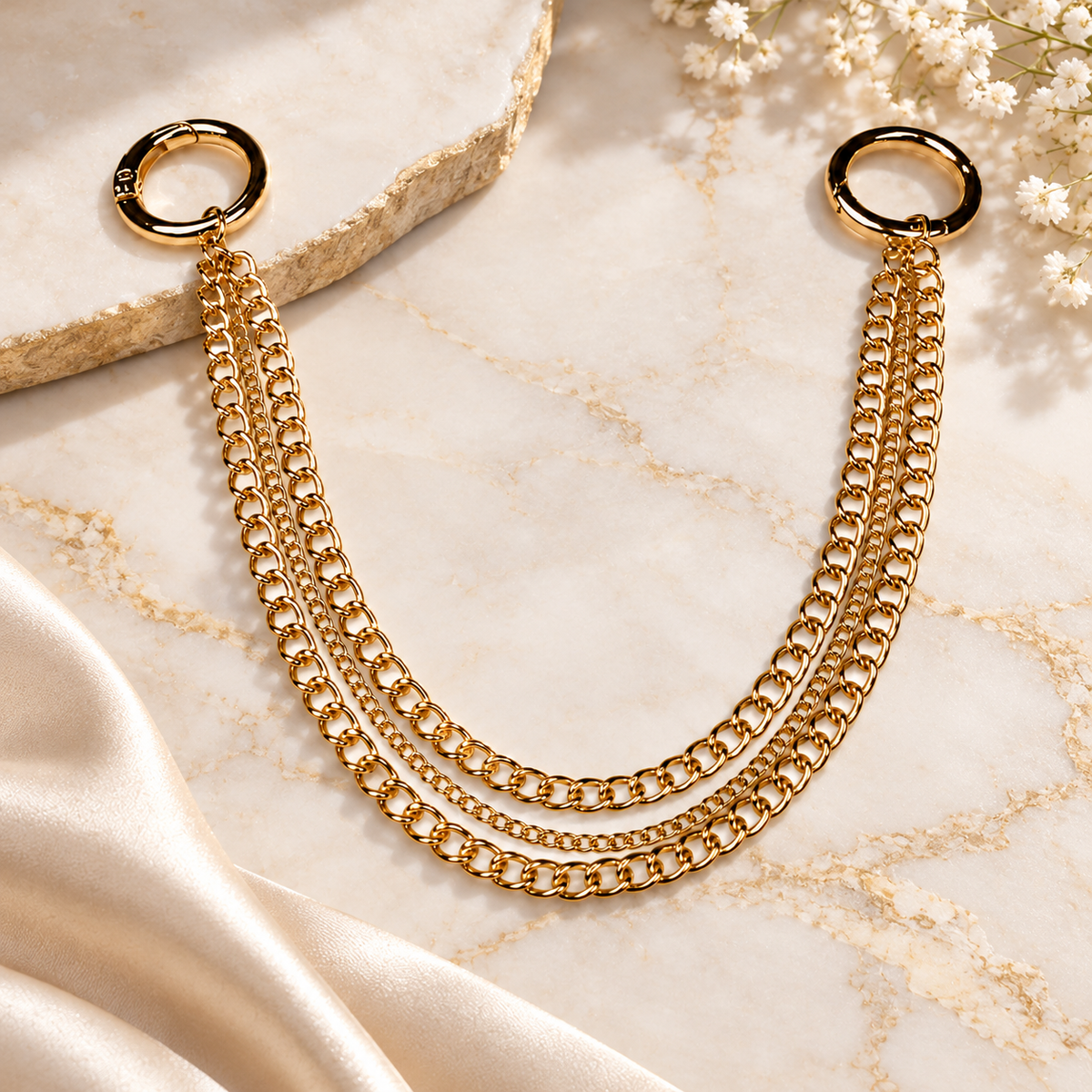 3 Layer Gold Chain Swag Bag Charm