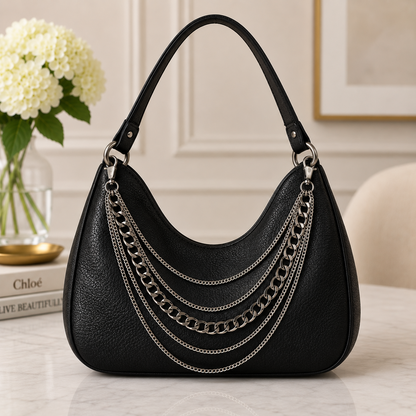 5 Layer Silver Purse Chain Bag Charm