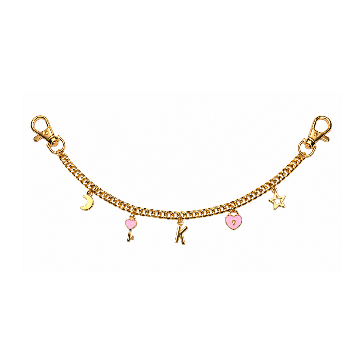 Personalized Pink Heart Custom Bag Charm