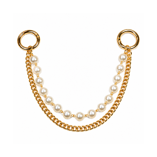 Gold Pearl Purse Chain Bag Charm