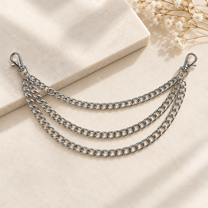 3 Layer Purse Chain Bag Charm Silver